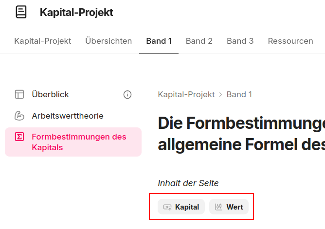 Tags am Ende einer Seite